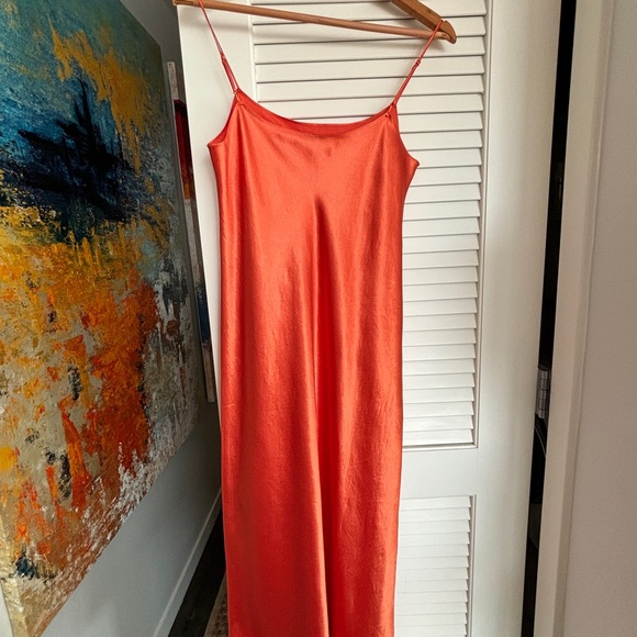 Vince. Satin Slip Dress in Burnt Orange size Small - Picture 4 of 9